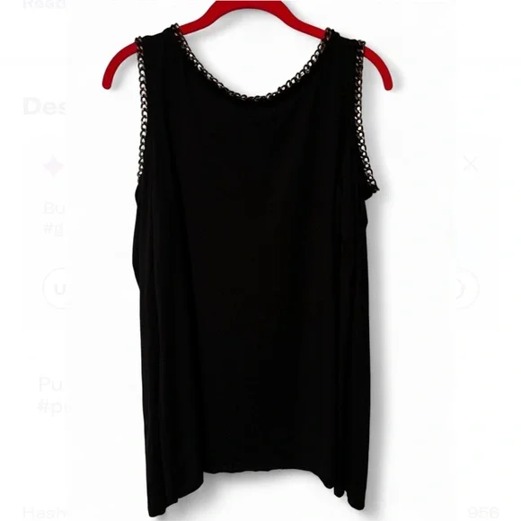 Bailey 44 | NWOT | Black Cold Shoulder Chain Detail Top | L - Picture 3 of 9